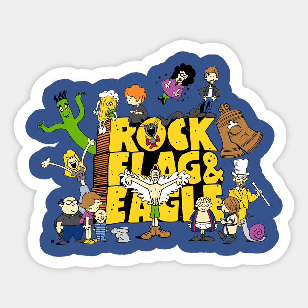 Rock, Flag, & Eagle Sticker by castlepop